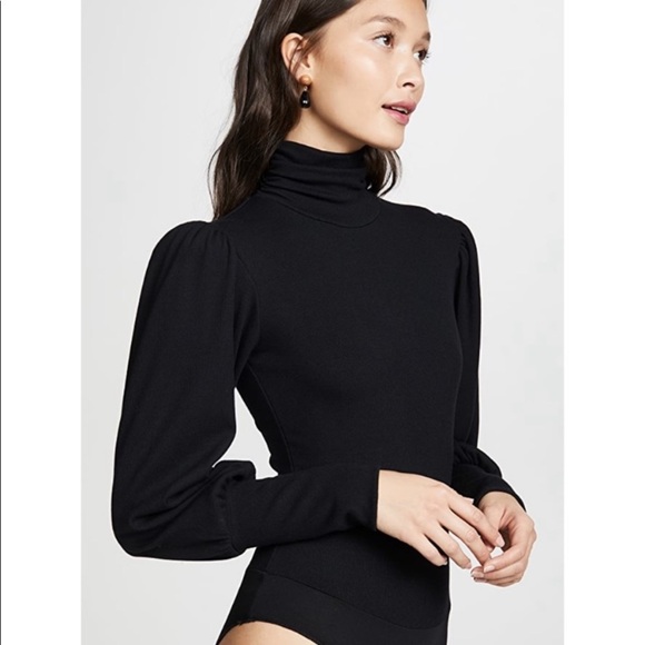 Rachel Pally Luxe Rib Eloise Black Long Sleeve Bodysuit. Size Small. - Picture 3 of 11